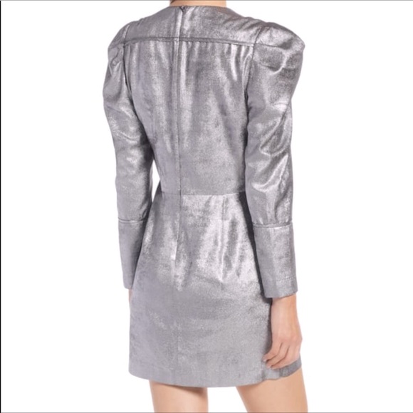 Something Navy long sleeve foil dress - Picture 3 of 8
